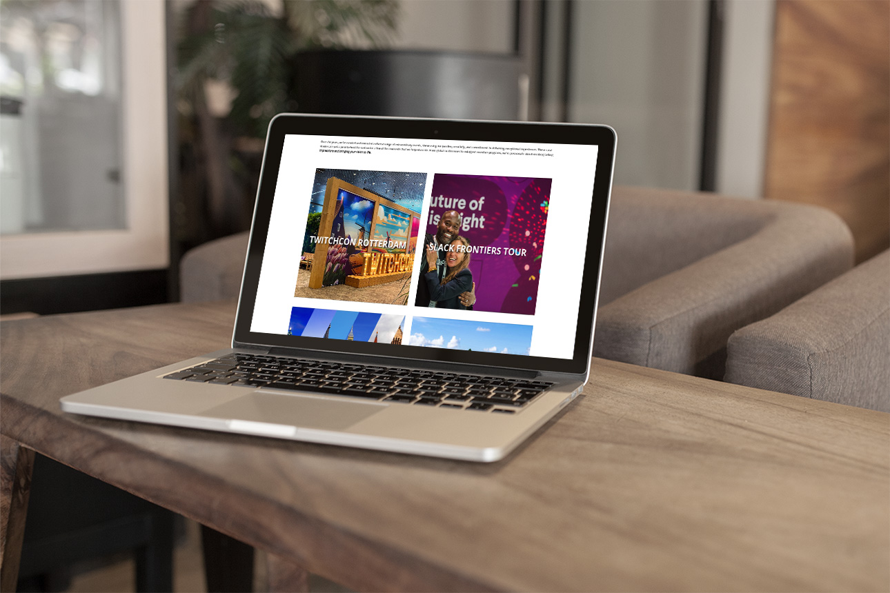 MCW Events Website on a Macbook Pro on a table